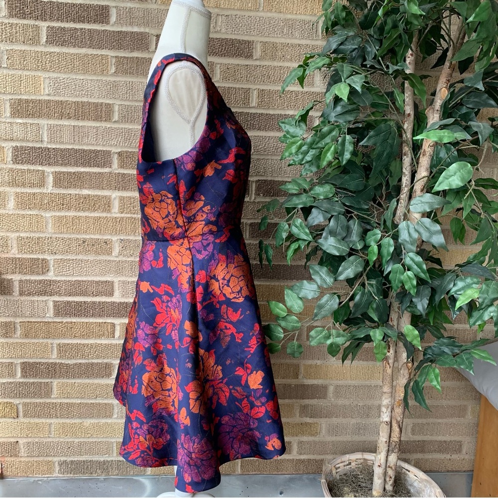 Modcloth Metallic Floral Print Dress Size 18 - Picture 6 of 13
